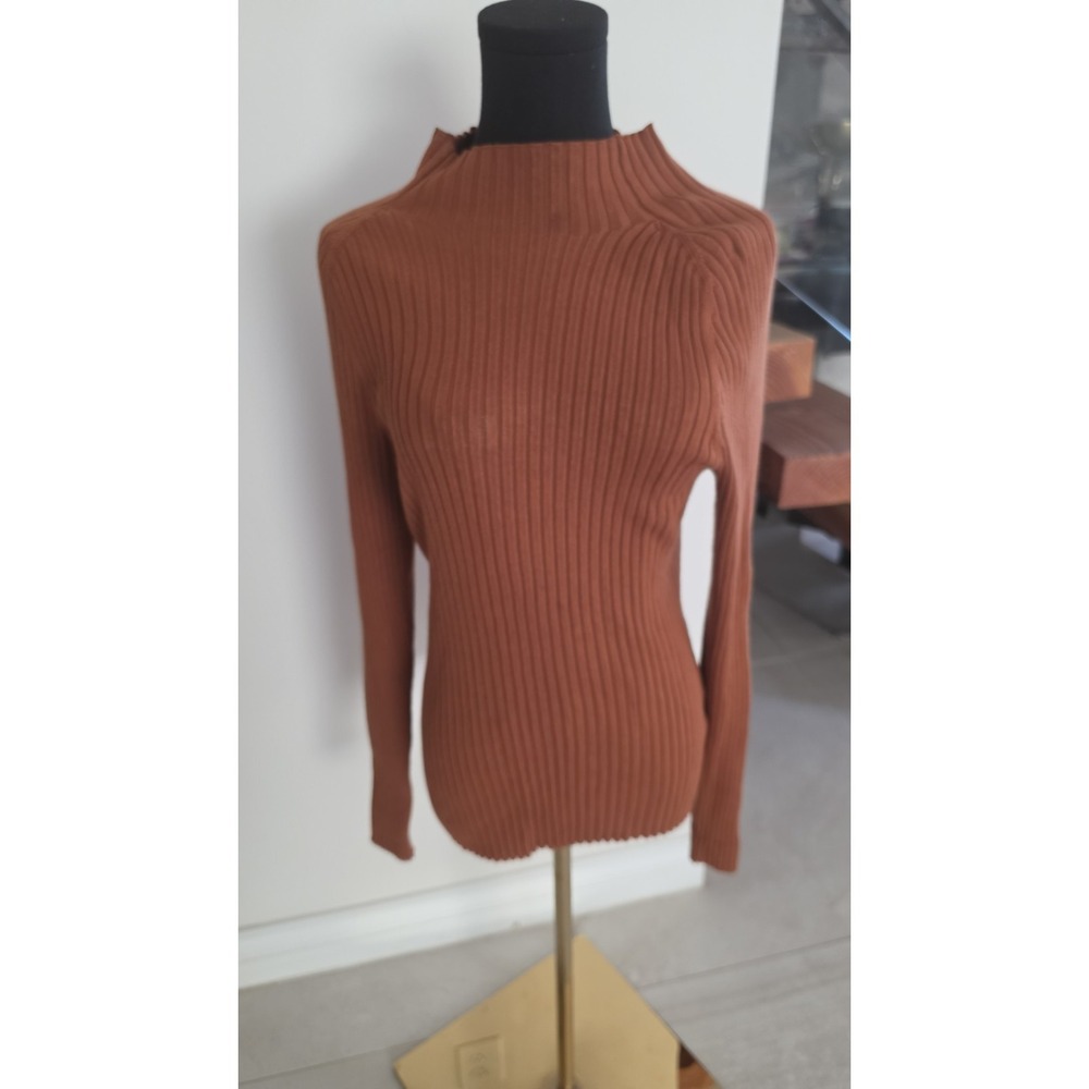 Philosophy Republic Knit Mock Neck Sweater Minimalist Old Money Timeless SZ L